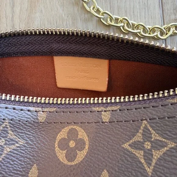 NEW Brown/Tan Zipper Purse Shoulder Strap & Wrist Strap - Picture 2 of 3